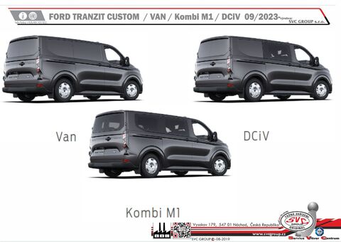 Tažné zařízení FORD TRANSIT CUSTOM
Maximální zatížení 188 kg
Maximální svislé zatížení 2950 kg
Katalogové číslo 002-538