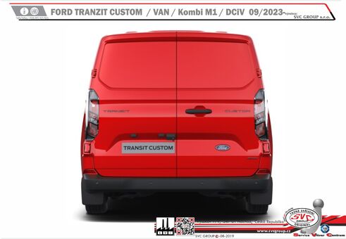 Tažné zařízení FORD TRANSIT CUSTOM
Maximální zatížení 188 kg
Maximální svislé zatížení 2950 kg
Katalogové číslo 002-538