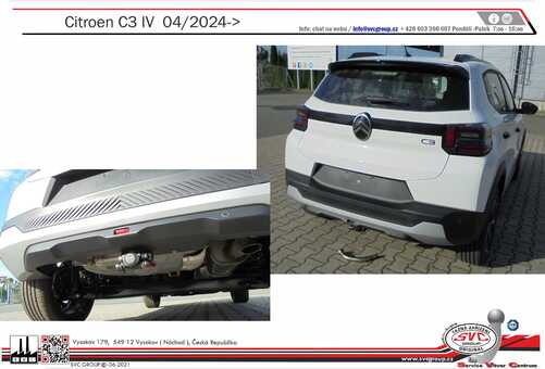 Tažné zařízení C3 IV
Maximální zatížení 100 kg
Maximální svislé zatížení bottom kg
Katalogové číslo 002-558