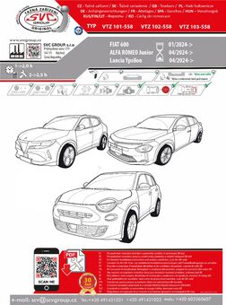Tažné zařízení Ypsilon
Maximální zatížení 100 kg
Maximální svislé zatížení bottom kg
Katalogové číslo 101-558