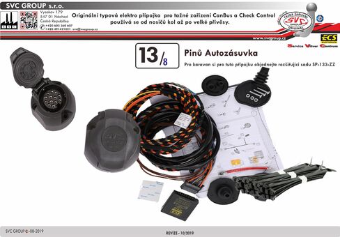 13 pinová auto přípojka pro tažné zařízení s osmi piny  P215007628FR