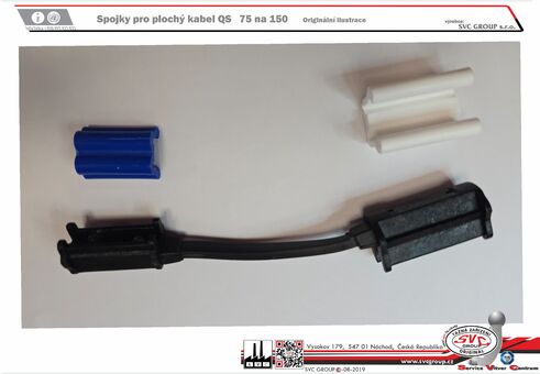 Detailní popis produktu
Spojka plochých kabelů 2 x 0,75 na 150 obdélníkového průřezu. 
 QS 75 Modré a 150 bílé celková délka redukce 150mm