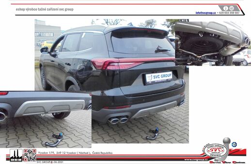 Tažné zařízení Chery Tiggo 8 + EBRO 800
Maximální zatížení 1600 kg
Maximální svislé zatížení 125 kg
Katalogové číslo 003-566