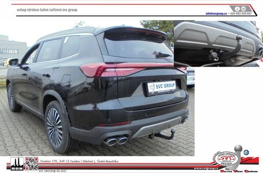 Tažné zařízení Chery Tiggo 8 + EBRO 800
Maximální zatížení 1600 kg
Maximální svislé zatížení 125 kg
Katalogové číslo 003-566