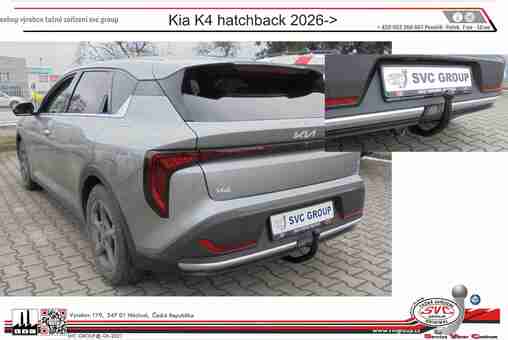 Tažné zařízení K4
Maximální zatížení 1600 kg
Maximální svislé zatížení 100 kg
Katalogové číslo 003-565