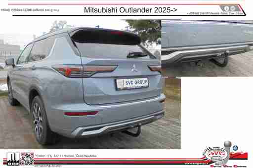 Tažné zařízení Mitsubishi Outlander
Maximální zatížení 2350 kg
Maximální svislé zatížení 140 kg
Katalogové číslo 003-564