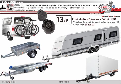 13 auto přípojka originální typová elektro přípojka tažná zařízení Omoda 9