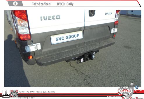 Tažné zařízení Iveco Daily 
Maximální zatížení 3500 kg
Maximální svislé zatížení 210 kg
Katalogové číslo 1.004-005