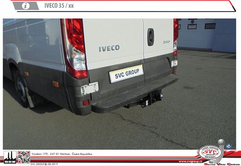 Tažné zařízení Iveco Daily 
Maximální zatížení 3500 kg
Maximální svislé zatížení 210 kg
Katalogové číslo 1.004-005