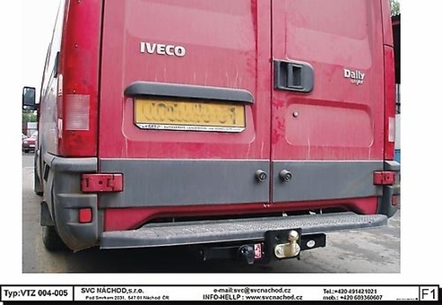 Tažné zařízení Iveco Daily 
Maximální zatížení 3500 kg
Maximální svislé zatížení 210 kg
Katalogové číslo 1.004-005