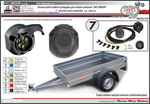 7 Pólová elektroinstalace Univerzální zadní + boční vývod 210 -220 cm SVC