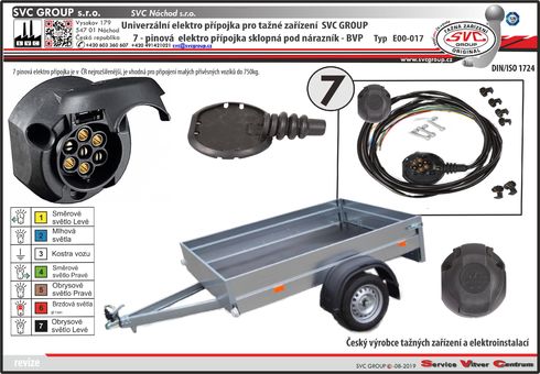 7 Pólová elektroinstalace Univerzální zadní + boční vývod 210 -220 cm SVC