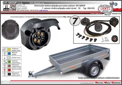 7 Pólová elektroinstalace Univerzální zadní + boční vývod 210 -220 cm SVC