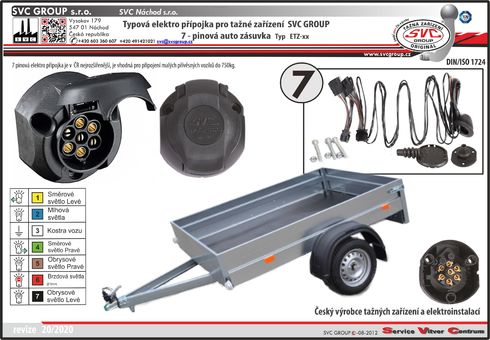 VW Passat Typová elektro přípojka 7 pinů§ pro sedan