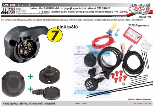 7 Pinová elektro přípojka pro tažné zařízení CanBus III generace 
SVC GROUP