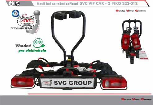 SVC VIP 2 RACE prémiový a robustní  nosič dvou elektrokol pro použití na tažném zařízení. Od výrobce tažných zařízení SVC Group s.r.o.