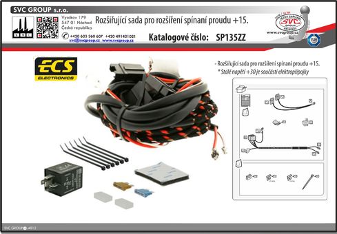 Rozšiřující sada pro +15 v auto zásuvkách ECS v auto zásuvce