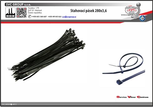 Stahovací pásek elektro instalace a připevnění ke karoserii 280