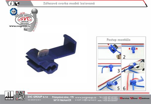 Zářezová propojovací svorka pro auto vodiče modrá
Dodavatel SVC GROUP Výrobce tažných zařízení  