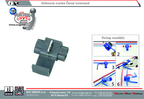 Zářezová svorka Černá izolovaná Dodavatel SVC GROUP Výrobce tažných zařízení  