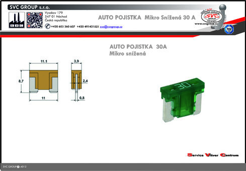 Pojistkový Bežová 30A mikro snížená  
Dodavatel SVC GROUP výrobce tažných zařízení