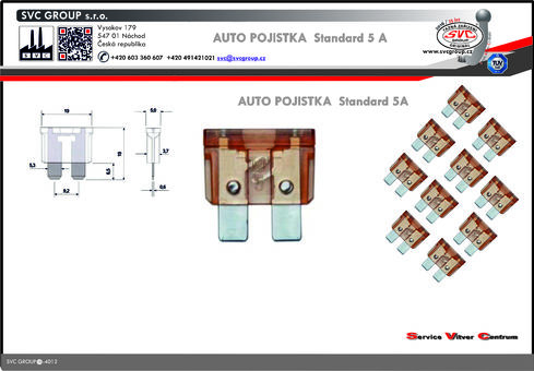 Pojistkový Bežová 5A standart 
Dodavatel SVC GROUP výrobce tažných zařízení