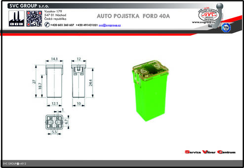 Pojistka Pal Jcase Zelená 40A vysoká