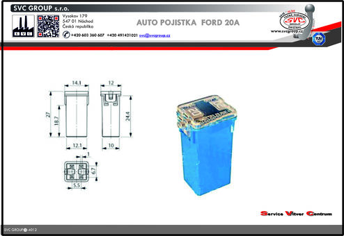 Pojistka Pal Jcase Modrá-20A vysoká