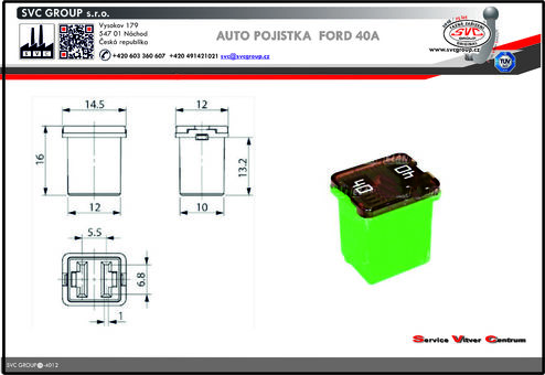 Pojistka Pal Jcase Zelená 40A Nízká