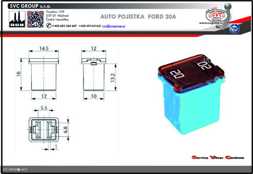 Pojistka Pal Jcase Modrá 20A Nízká