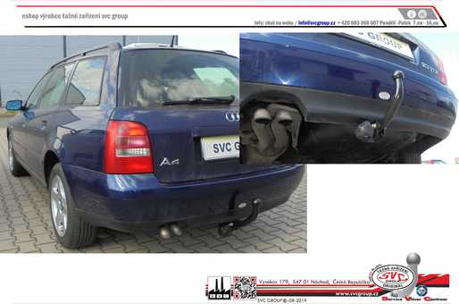 Tažné zařízení Audi A4 (vč. Quattro) (vč. S4) (podvozek č. |-> 8D-X-200000 ->| 8D-1-200000) 8D
Maximální zatížení 75 kg
Maximální svislé zatížení bottom kg
Katalogové číslo 024-911