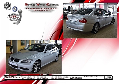 Tažné zařízení BMW 3-Serie  (E90) (vč. 4×4) (ne 320D Efficient Dynamics Edition) (ne M - nárazník) (ne pro vozidla
Maximální zatížení 80 kg
Maximální svislé zatížení bottom kg
Katalogové číslo 050-123