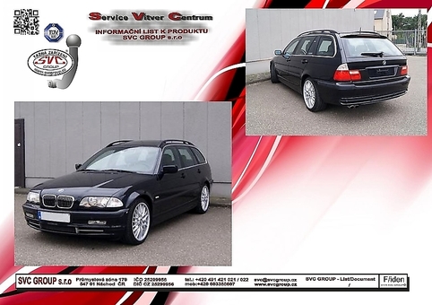 Tažné zařízení BMW 3-Serie Kombi Touring (E46) (vč. 4×4) (ne M - nárazník)E46 E46
Maximální zatížení 75 kg
Maximální svislé zatížení bottom kg
Katalogové číslo 040-751