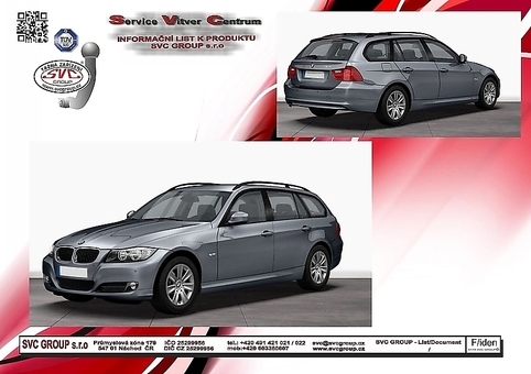 Tažné zařízení BMW 3-Serie Kombi Touring (E91) (vč. 4×4) (ne M - nárazník) (ne pro vozidla s dvojitým výfukovým sys
Maximální zatížení 80 kg
Maximální svislé zatížení bottom kg
Katalogové číslo 050-123