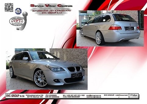 Tažné zařízení BMW 5-Serie  (E60) (ne M5) (ne M- nárazník)E60 E60
Maximální zatížení 100 kg
Maximální svislé zatížení bottom kg
Katalogové číslo 033-281