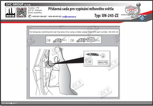 Rozšiřující sada pro odpojování mlhového světla 
