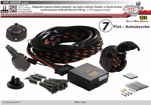7 pólová elektro přípojka pro tažné zařízení originální ECS  CR-034-BH