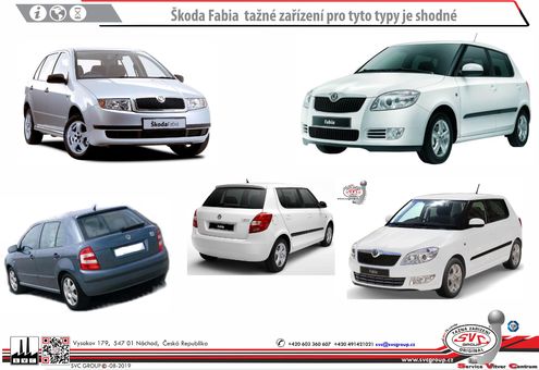 Tažné zařízení Škoda Fabia 2006 - 2014
Maximální zatížení 85 kg
Maximální svislé zatížení bottom kg
Katalogové číslo 051-403