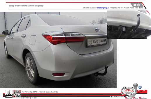 Tažné zařízení Toyota Corolla Sedan (E15) (ne Hybrid) E15
Maximální zatížení 60 kg
Maximální svislé zatížení bottom kg
Katalogové číslo 040-331