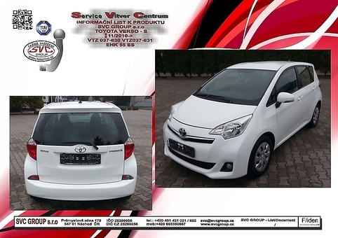 Tažné zařízení Toyota Verso-S (P120 / P121) P120 / P121
Maximální zatížení 50 kg
Maximální svislé zatížení bottom kg
Katalogové číslo 037-630