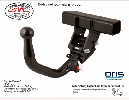 Tažné zařízení Toyota Verso-S (P120 / P121) P120 / P121
Maximální zatížení 50 kg
Maximální svislé zatížení bottom kg
Katalogové číslo 037-630