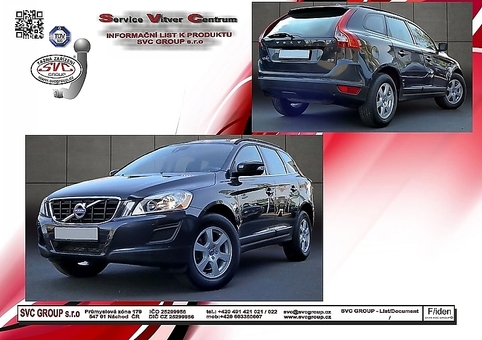 Tažné zařízení Volvo XC60 
Maximální zatížení 90 kg
Maximální svislé zatížení bottom kg
Katalogové číslo 049-263