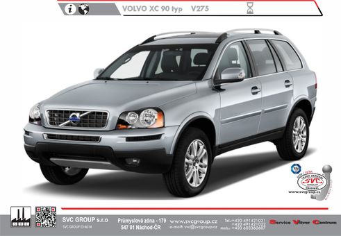 Tažné zařízení Volvo XC90 275 06/2002-12/2014
Maximální zatížení 90 kg
Maximální svislé zatížení bottom kg
Katalogové číslo 031-723