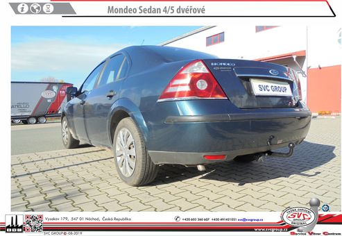 Tažné zařízení Ford Mondeo 2000 - 2007
Maximální zatížení 75 kg
Maximální svislé zatížení bottom kg
Katalogové číslo 001-157