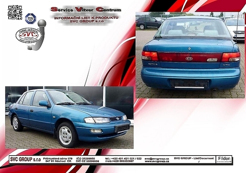 Tažné zařízení Kia Sephia
Maximální zatížení 50 kg
Maximální svislé zatížení bottom kg
Katalogové číslo 021-308