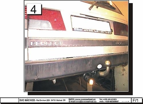 Tažné zařízení Peugeot 405 Combi
Maximální zatížení 50 kg
Maximální svislé zatížení bottom kg
Katalogové číslo 012-325 A