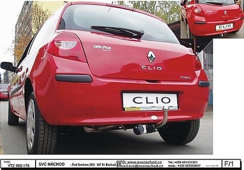Tažné zařízení Clio HB  BR/CR/SR
Maximální zatížení 75 kg
Maximální svislé zatížení bottom kg
Katalogové číslo 001-175