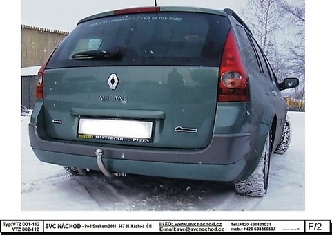 Tažné zařízení Megane Combi Typ II. Grant Tour KM
Maximální zatížení 75 kg
Maximální svislé zatížení bottom kg
Katalogové číslo 011-112