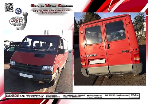 Tažné zařízení Renault Trafic  1989 -2000
Maximální zatížení 75 kg
Maximální svislé zatížení bottom kg
Katalogové číslo 012-373 A