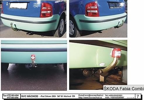 Tažné zařízení Škoda Fabia Combi
Maximální zatížení 75 kg
Maximální svislé zatížení bottom kg
Katalogové číslo 002-094